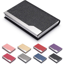 PU Leather Business Card Holder Box, 8pcs Capacity Card Case