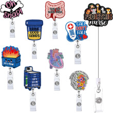 360 Rotating Retractable Badge Reel Set Nurse Neurologist Medical Gift 9pcs
