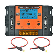 12V/24V/30A Solar-Laderegler mit hintergrundbeleuchtetem LCD-Display und 4 DC-Ausgängen für PV-Solaranlagen