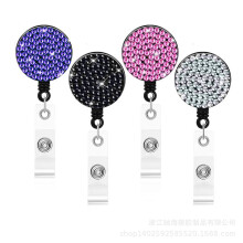 Creative Crystal Rhinestone Lanyard with Pull Buckle, Long Crossbody Strap Badge Holder, 4pcs Kit