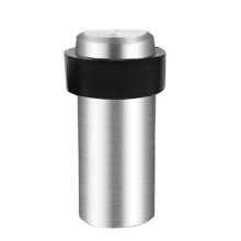 (Silver, 100mm) 46-120mm Doorstop Heighten Strong Adhesive Round Punch-free Door Stopper for Washroom