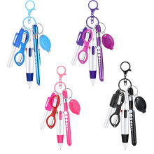 6-Piece Nurse Pen Set: Marker, Light, Retractable Ballpoint, Foldable Scissors & ID Card Holder (4pcs):