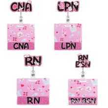 Retractable ID Badge Reel with Name Tag Holder, Registered Nurse Card Kit