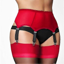 (Red, XL) Women Sexy Lace Garter Belt Lingerie Straps Suspender Belt Garter Belts Gifts