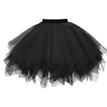 (Black, Free) Tulle Skirts Womens Pleated Gauze Short Skirt Carnival Dancing Skirt for Adult Tutu Dancing Skirt