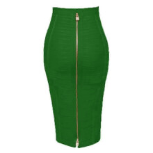 (H888-Green, XS) Women's Elastic Bodycon Summer Pencil Bandage Skirt in Orange, Blue, Black, Red, White & Pink, 58cm