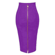 (H888-Purple, XXL) Women's Elastic Bodycon Summer Pencil Bandage Skirt in Orange, Blue, Black, Red, White & Pink, 58cm