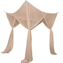 (beige) 4 Corner Post Bed Canopy Compatible Full/queen/king Size Bed Xmas Gift-d