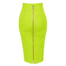 (H888-Neon Green, XXL) Women's Elastic Bodycon Summer Pencil Bandage Skirt in Orange, Blue, Black, Red, White & Pink, 58cm