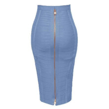 (H888-Sky Blue, M) Women's Elastic Bodycon Summer Pencil Bandage Skirt in Orange, Blue, Black, Red, White & Pink, 58cm