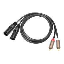 (Black, 3m) RCA Cable 2 RCA Male to 2 XLR Male Audio Balance Cable