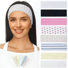 Sports Headband Heart Print Women's Yoga Fitness Headband Running Sweatband Absorbent Elastic Hair Accessories 8pcs