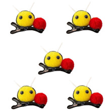 (5T) 3D Honeybee Hair Pin for Girl Kids Festival Cartoon Yellow Bees Side Clip Adult Kids Family Gathering Party Hair Clip Set single