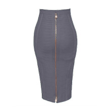 (H888-Gray, L) Women's Elastic Bodycon Summer Pencil Bandage Skirt in Orange, Blue, Black, Red, White & Pink, 58cm