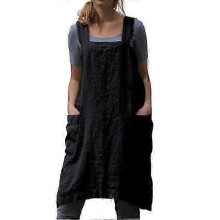 (black, 2XL) Stylish Washable 6 Colors Cooking Apron Practical Non-fading Women Garden for Restaurant