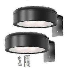 (black, 2pcs) Wall-mounted Wireless Picture Light with Remote Control Dimmable Battery Operated Adjustable 13-Color RGB Painting Light