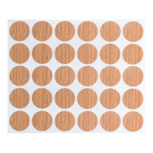 (walnut) Pack of 30 Self Adhesive Screw Hole Covers Vibranting Color Waterproof PVC Stickers for Concealing Furniture Holes warm white