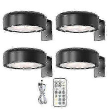 (black, 4pcs) Wall-mounted Wireless Picture Light with Remote Control Dimmable Battery Operated Adjustable 13-Color RGB Painting Light
