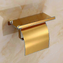 (gold) Stainless Steel Toilet Paper Holder for Bathroom Wall Mounted Tissue Dispenser