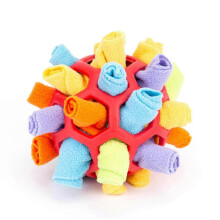 (Red) Dog Puzzle Toys,pet Interactive Snuffle Ball Toy For Slow Feeder Training
