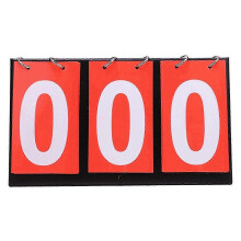 (3 Digit Red Scoreboard) Portable 3/4 Digit Flip Sport Scoreboard Tabletop Score Keeper for Basketball Competition