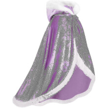 (Purple, 130cm) Halloween Fancy Dress Warm Reversible Cape for Vampire Witch Wizard