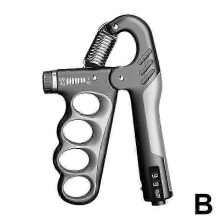 (Gray Mechanical Counter) Adjustable 5-100KG Hand Grip Strengthener Forearm Trainer Finger Exerciser