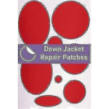 (Red) Self-Adhesive Pre-Cut Down Jacket Repair Patches, Soft Waterproof