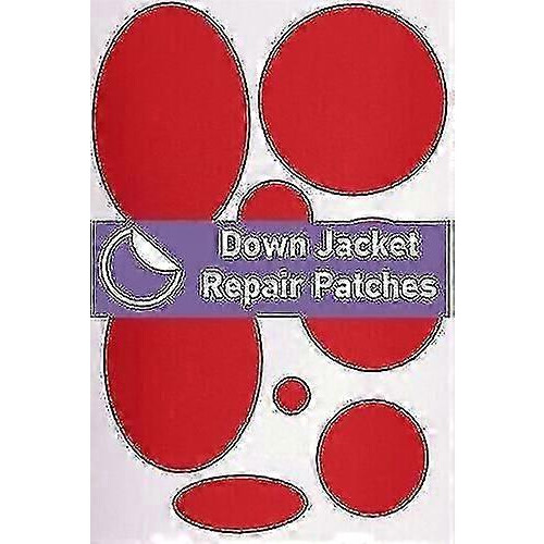 (Red) Self-Adhesive Pre-Cut Down Jacket Repair Patches, Soft Waterproof