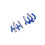 (Blue) Crystal Claw Stud Earrings for Women Silver Needle Piercing 1 Pair 1