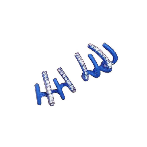 (Blue) Crystal Claw Stud Earrings for Women Silver Needle Piercing 1 Pair
