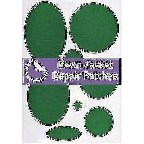 (Green) Self-Adhesive Pre-Cut Down Jacket Repair Patches, Soft Waterproof