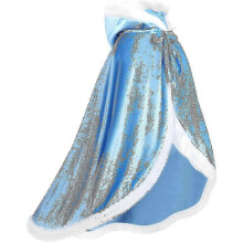 (Blue, 140cm) Halloween Fancy Dress Warm Reversible Cape for Vampire Witch Wizard