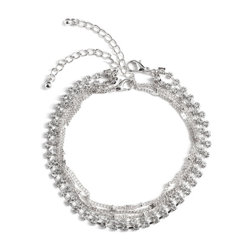 Tornozeleira com Strass 2 unid. Silver