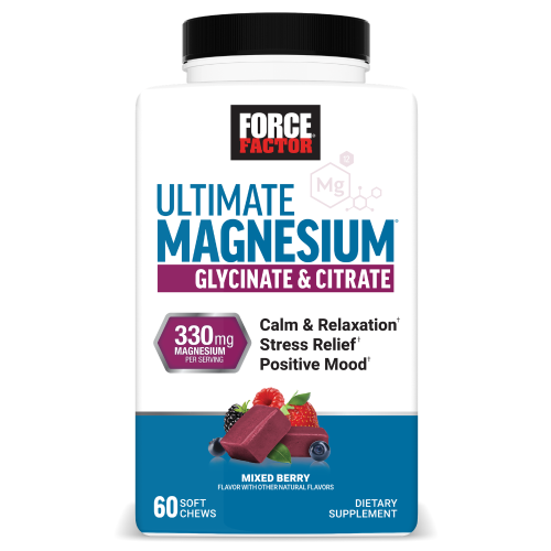 Force Factor Ultimate Magnesium Soft Chews – Mixed Berry (60 Count)
