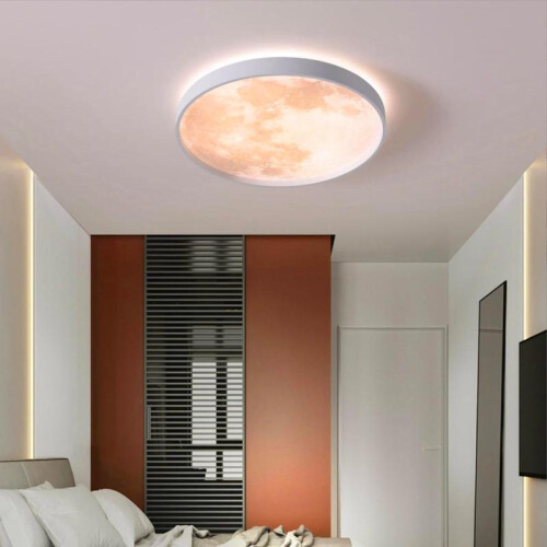 Ultradünne, runde LED-Mond-Deckenleuchte mit Mondlichteffekt, Deckenleuchte für Eingangsbereich, Wohnzimmer oder Kinderzimmer