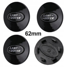 x 62mm Land Rover Full Black Κεντρικά καλύμματα τροχών με λογότυπο