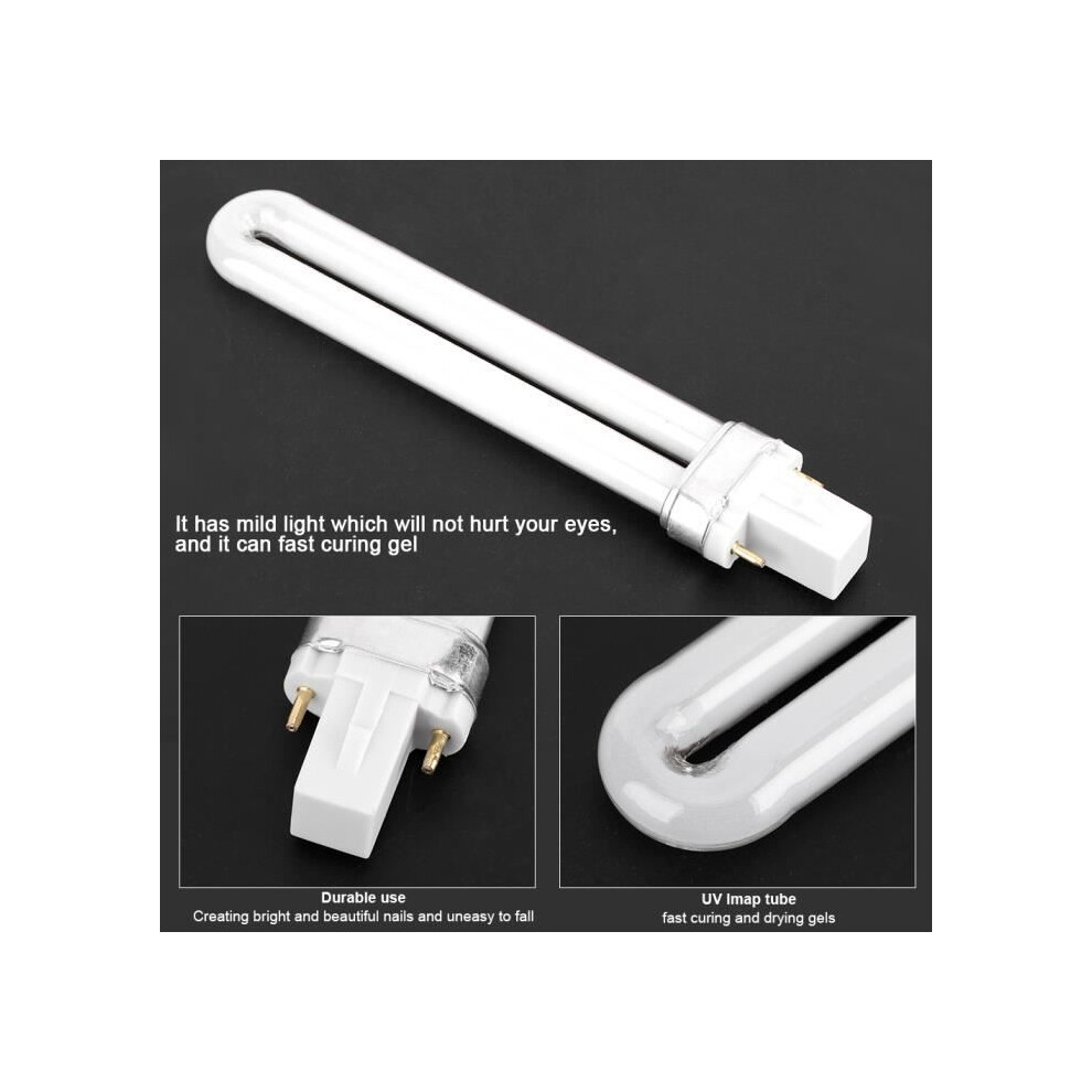 Aihontai Light 4Pcs/Set Uv Led Nail Dryer Lamp Bulb, 9W Nail Polish Gel Curing Tube For Machine