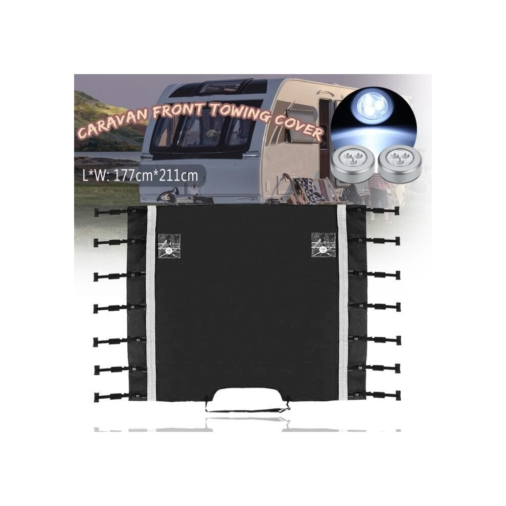 T4w Tarpaulin Universal Protective Cover Front Of Towing Caravan Shell Black 9301941287972