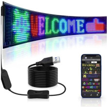 5V USB LED-Matrix-Panel für Autos, helle RGB-Lichtanzeigen, Laufschrift, Bluetooth, App-Steuerung