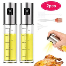 Öl- und Essigsprüher, 2-teiliges 100-ml-Ölsprüher-Set mit 2 Pinseln und 1 Trichter, 1 Ölpinsel für Küche/Grill