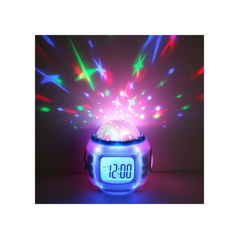 Winnes Digital Alarm Clock Lamp For Children With Starry Sky Projector, Backlight, Music, Calendar And Thermometer Aihontai