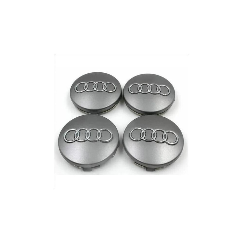 4 X 60Mm Audi Wheel Center Caps With Emblem Hubcap 4M0 601 170 Silver 6083684952111