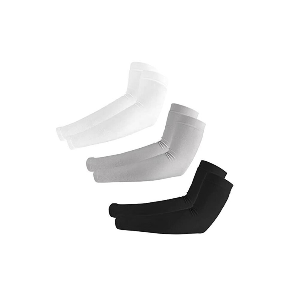3 Pairs Of Arm Sleeves, Unisex Compression Sports Sleeves, Ice Silk, Breathable Elastic Sun Protection Sleeves Aihontai