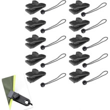 Zeltclips – Nicht spezifiziert – 10 Stück – Hochfestes Nylon – Inkl. elastischem Spanner – Unisex