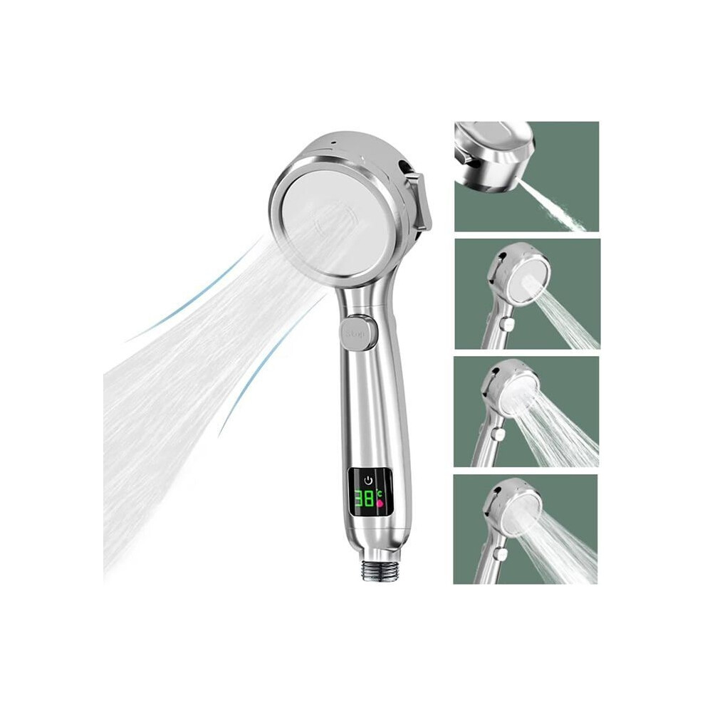 Shower Head With Led Temperature Display, 4 Shower Modes, With Pause Button, High Water Saving Shower Head 9301941290712