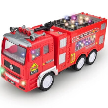 Feuerwehrauto mit 4D-LED-Lichtern und Sounds, elektrisches Spielzeugfahrzeug für Kinder, Jungen und Mädchen