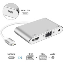 Lightning – Digitaler AV-Adapter, HDMI- und VGA- sowie Audio-Adapter für iPhone und iPad