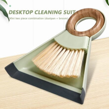 Besen- und Kehrset für die Büroreinigung, Besen mit kleinem Holzstiel
