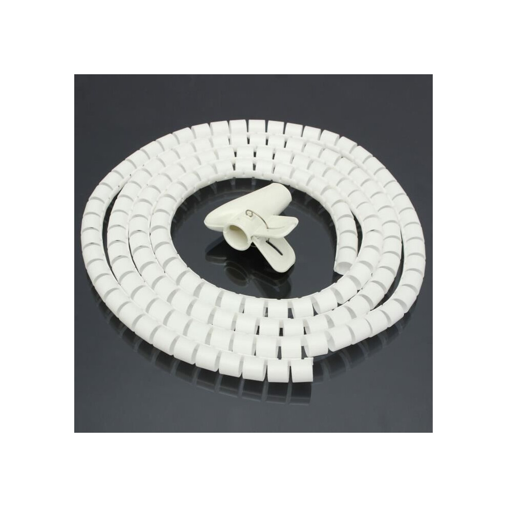 White 2M Ã15Mm Spiral Cable Management Tube For Wire And Cable Organizer 9301941296820